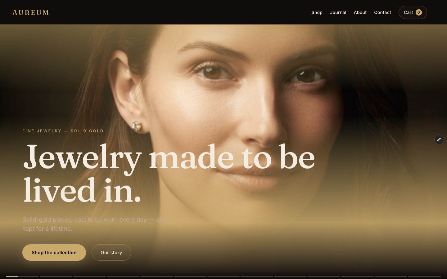 Aureum Atelier — Jewelry Framer template