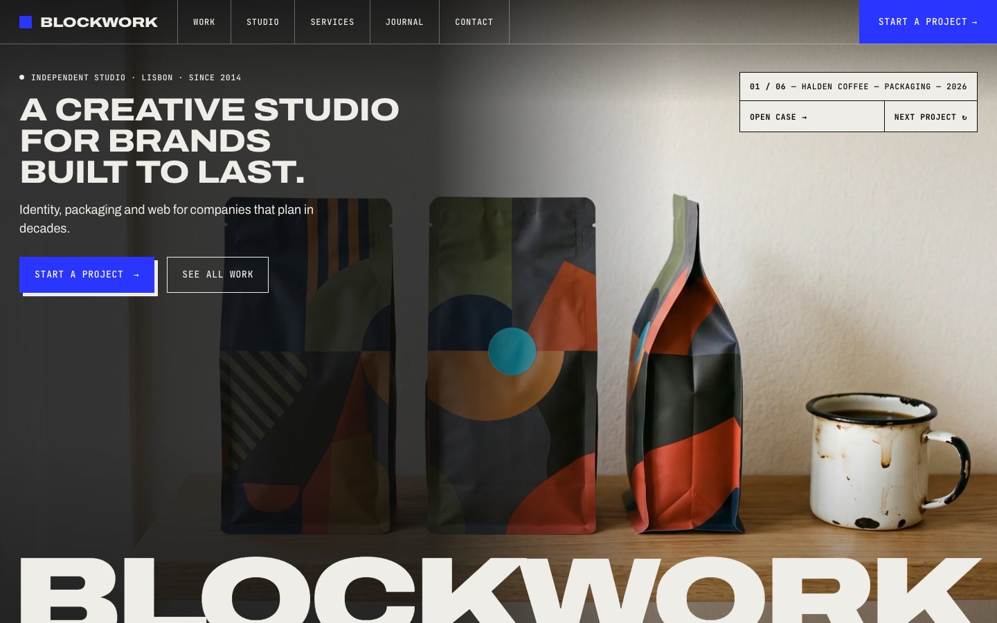 Blockwork — Brutalist Studio Framer template