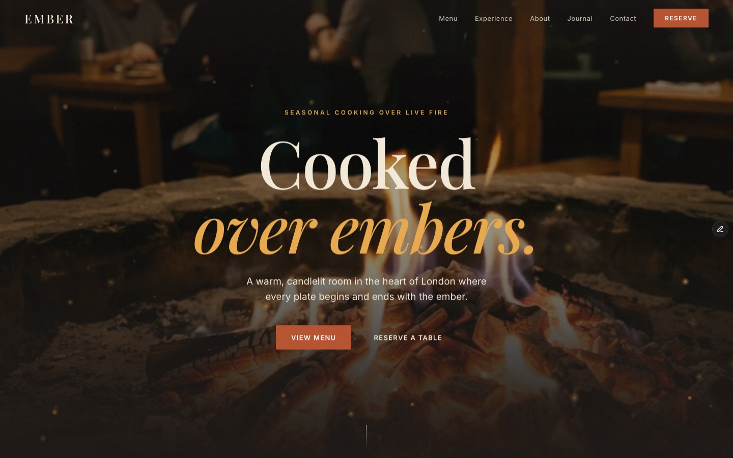 EMBER DINING — Restaurant Framer template