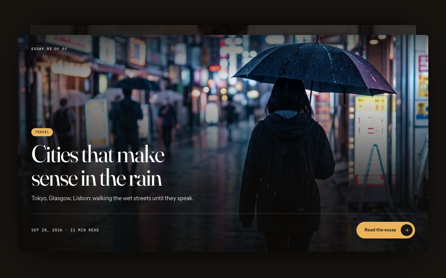Afterword Framer template — screens 1 of 3