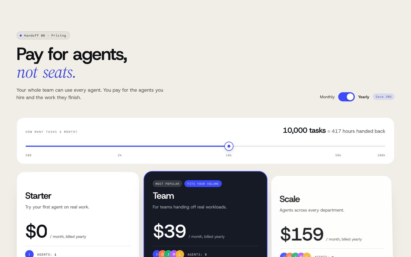 Delegate Framer template — screens 3 of 3