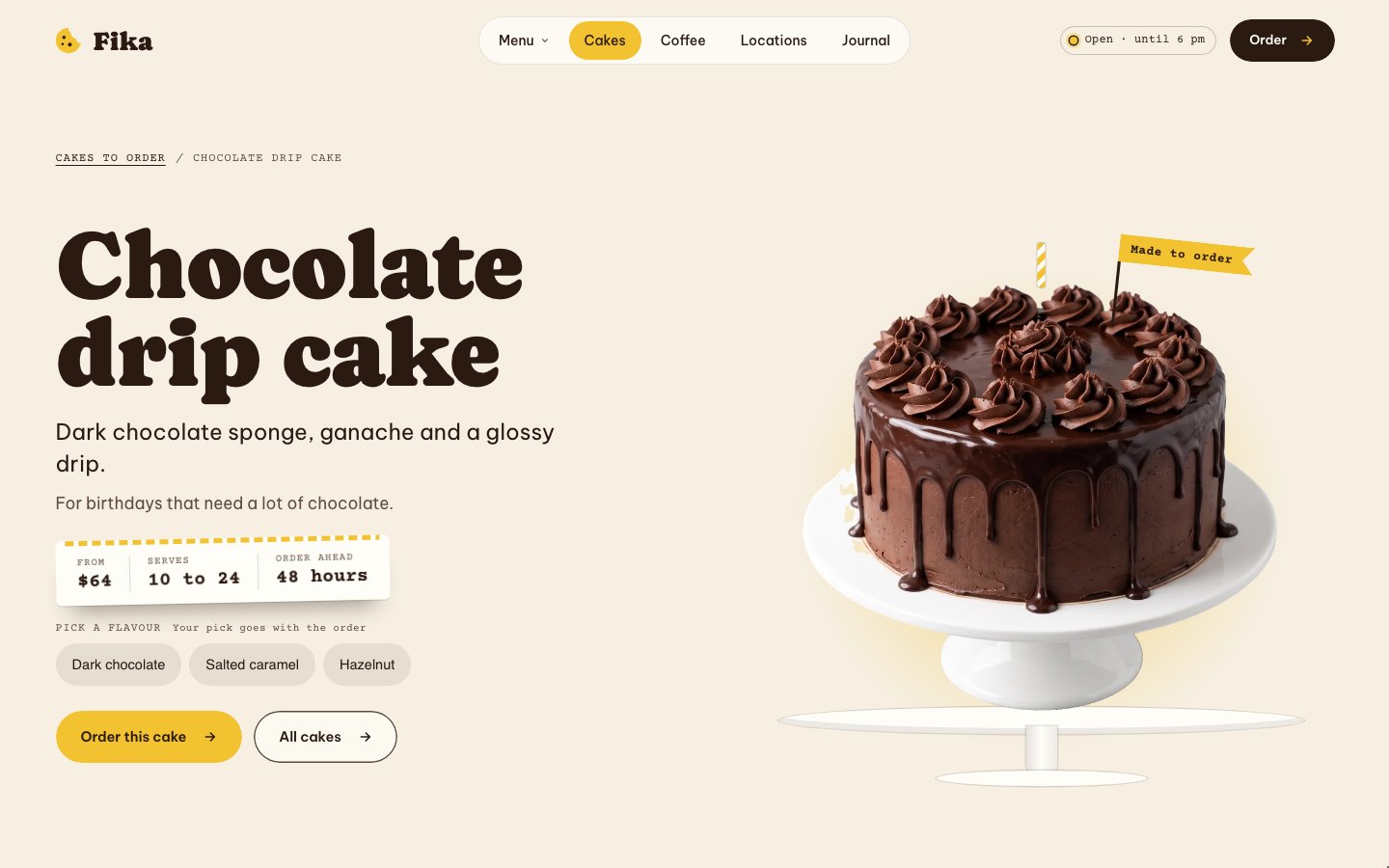 Fika Framer template — screens 3 of 3