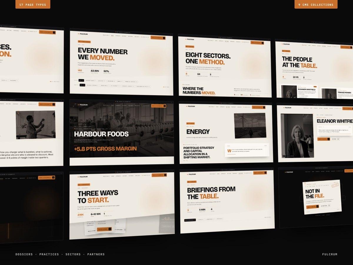Fulcrum Framer template — screens 2 of 3