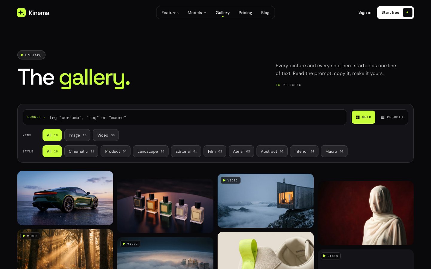 Kinema Framer template — screens 1 of 3
