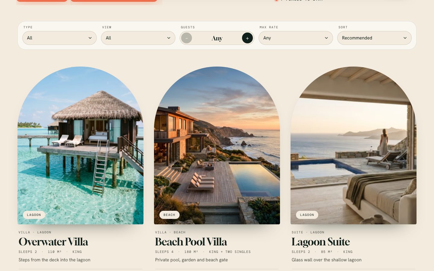 Lanai Framer template — screens 1 of 3
