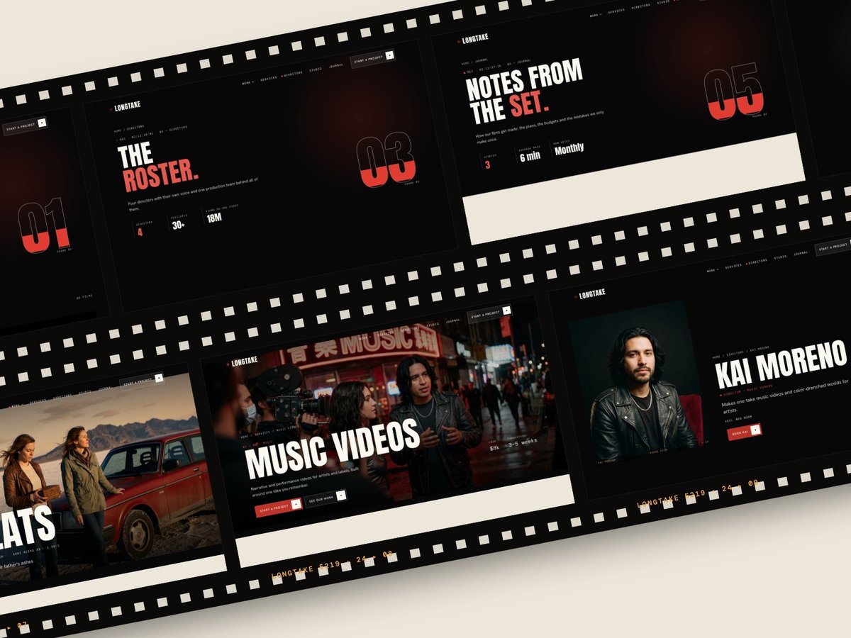 Longtake Framer template — screens 2 of 3