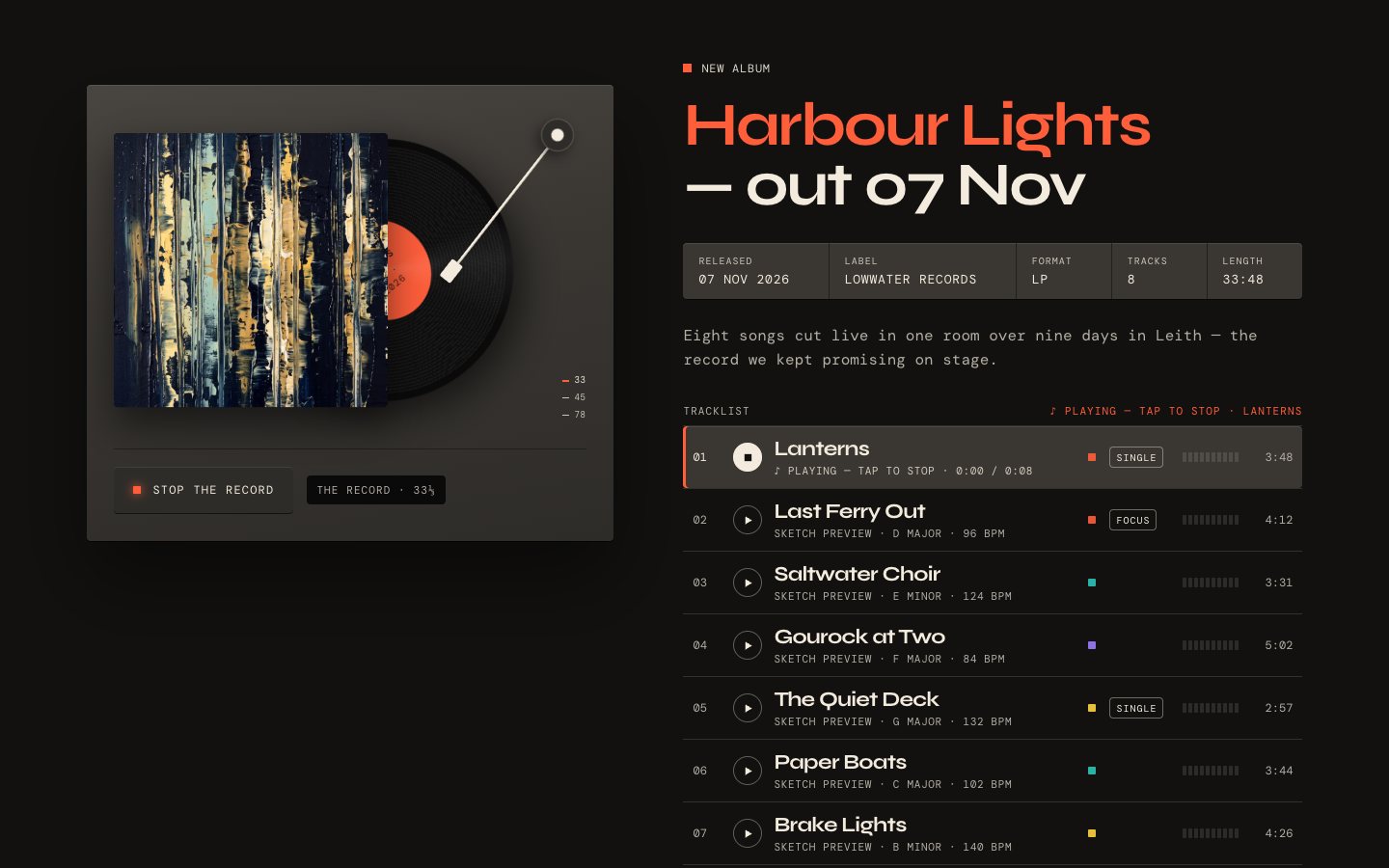Night Ferry Framer template — screens 1 of 3