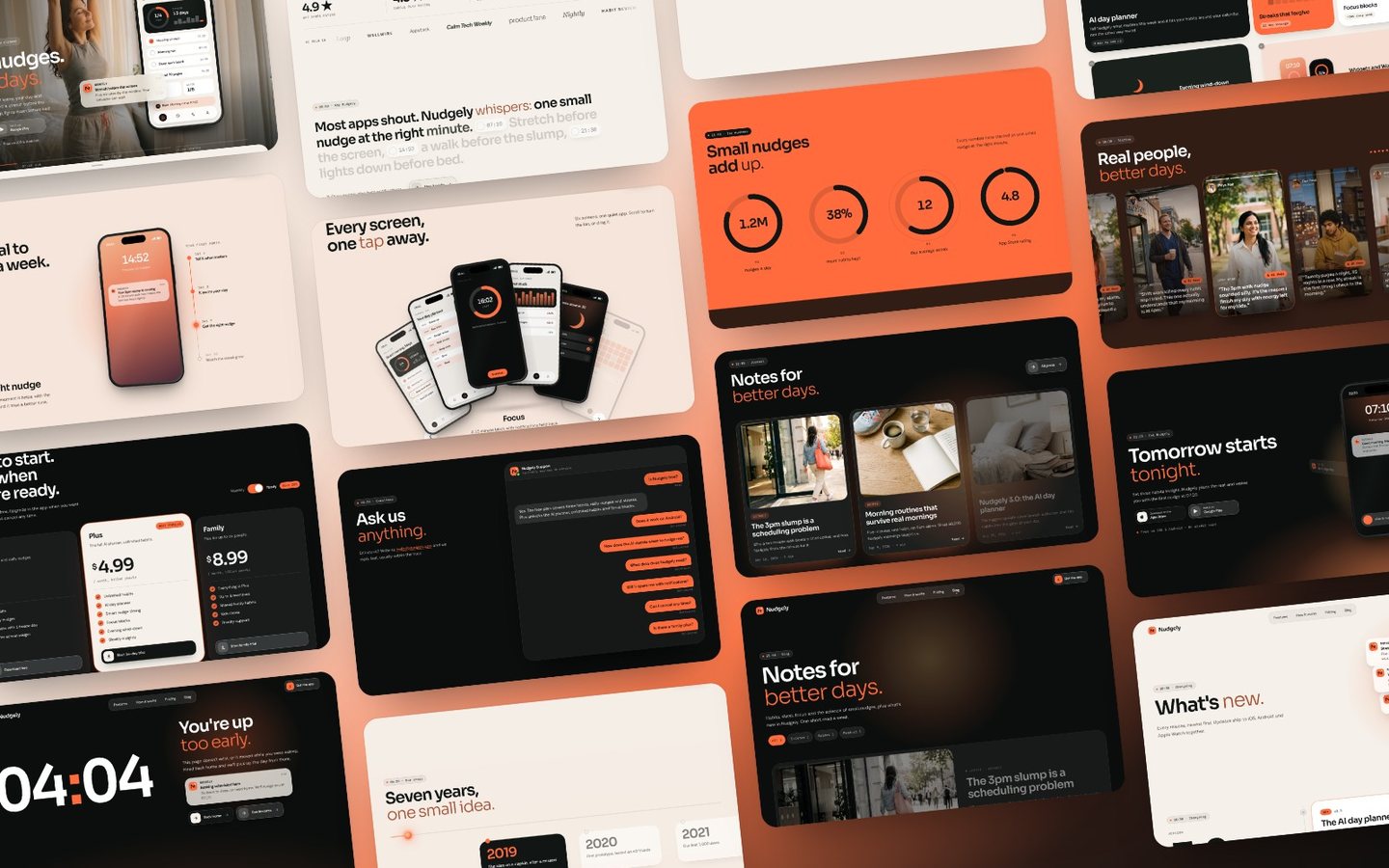Nudgely Framer template — screens 1 of 3