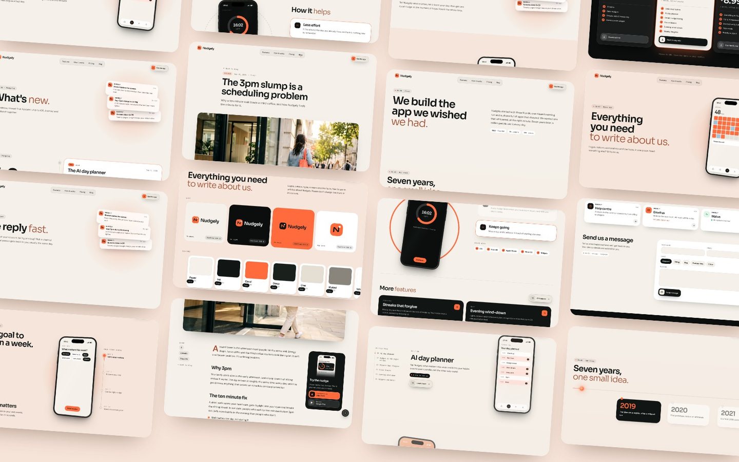 Nudgely Framer template — screens 2 of 3