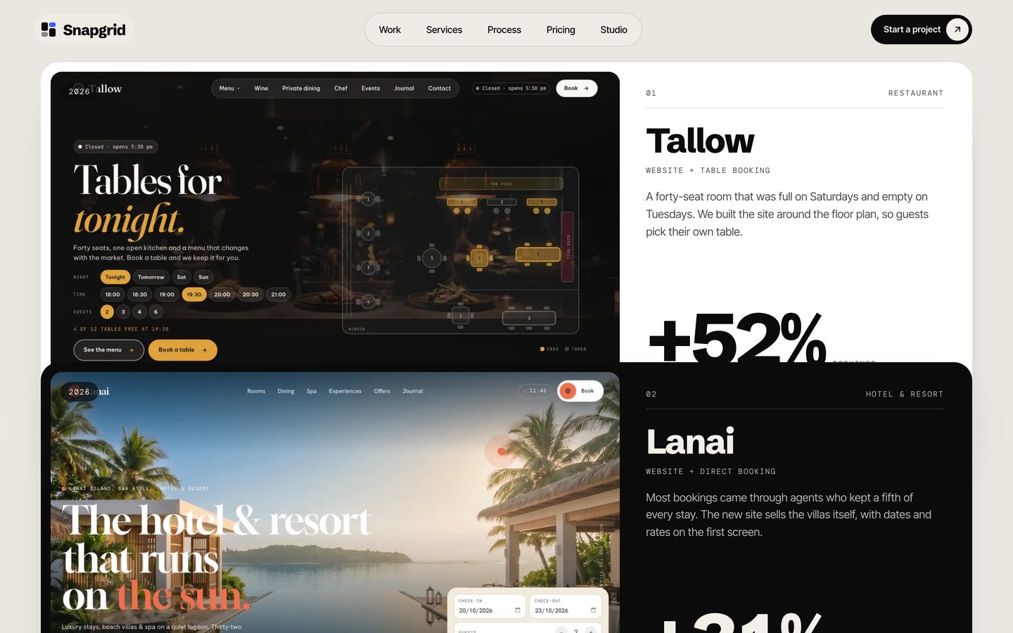 Snapgrid Framer template — screens 1 of 3