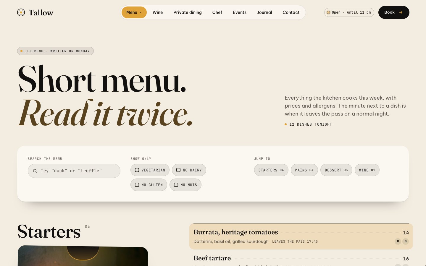 Tallow Framer template — screens 2 of 3