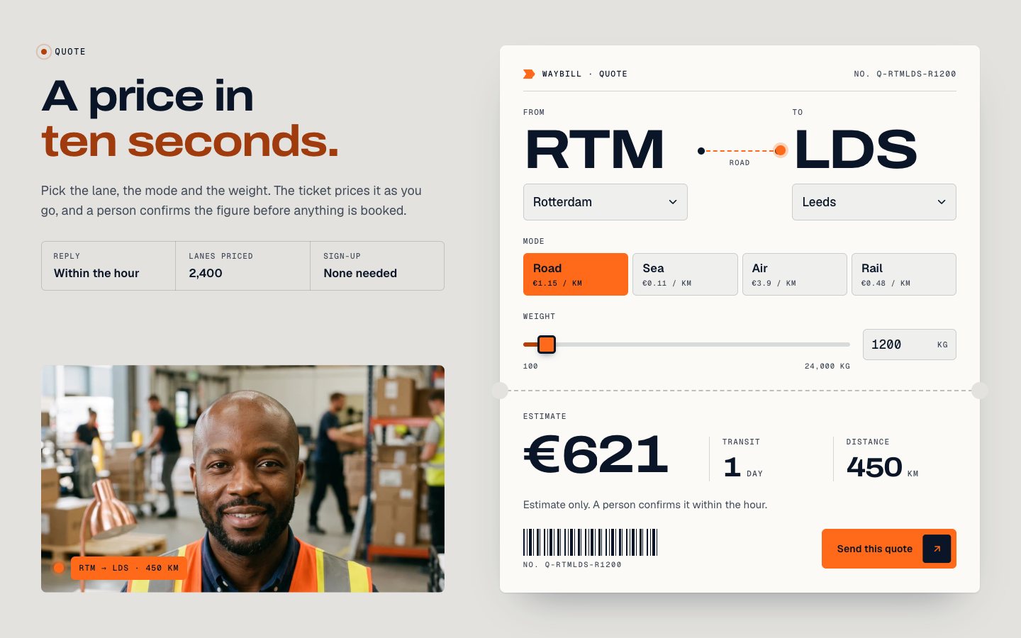 Waybill Framer template — screens 3 of 3