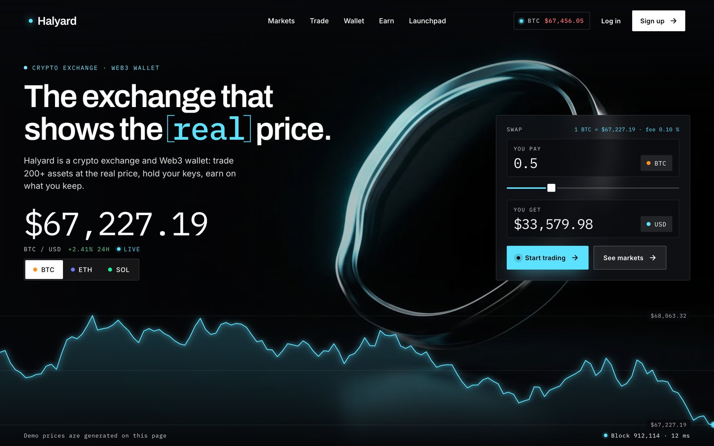 Halyard — Crypto Exchange Framer template