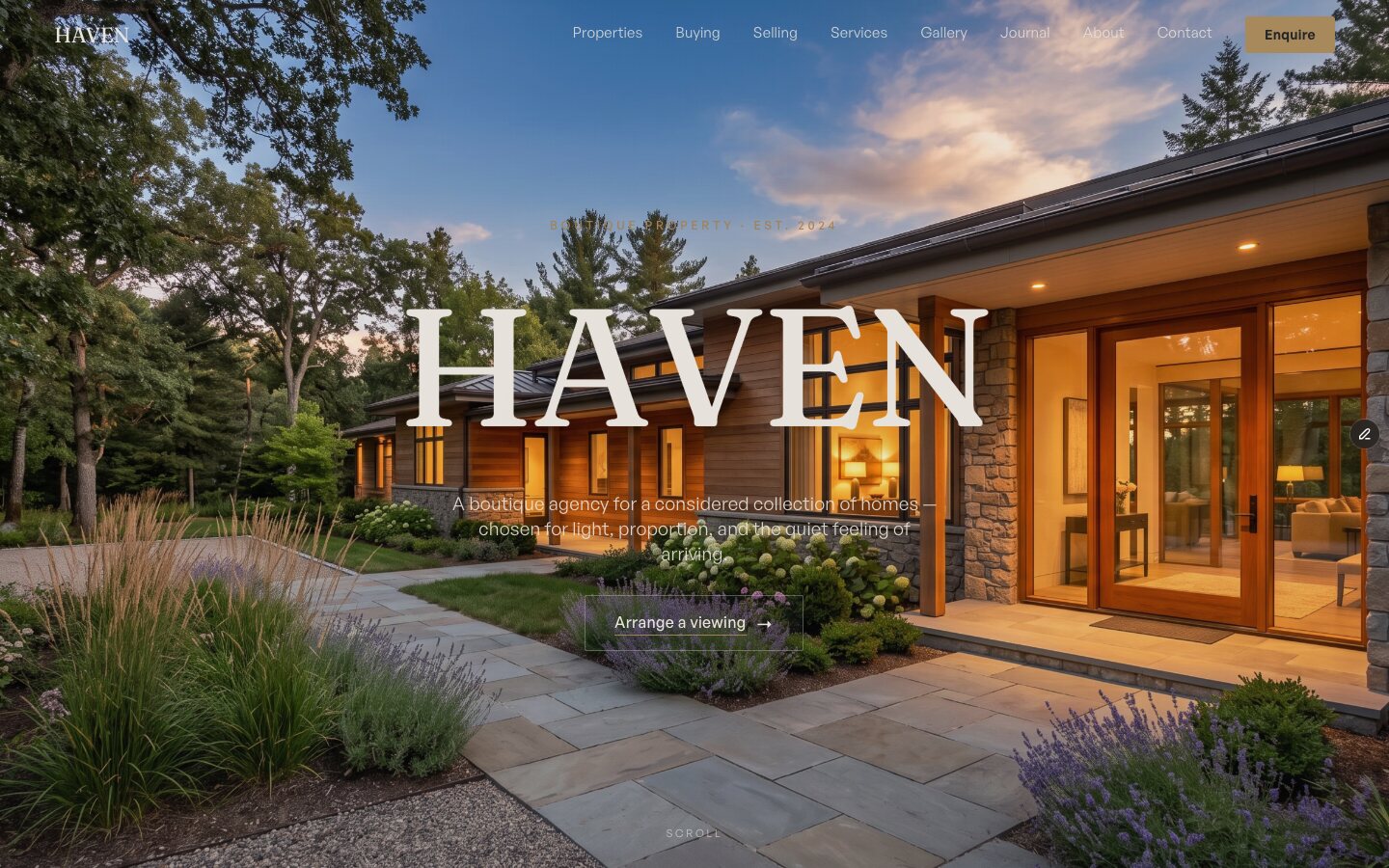 HAVEN & Co — Real Estate Framer template