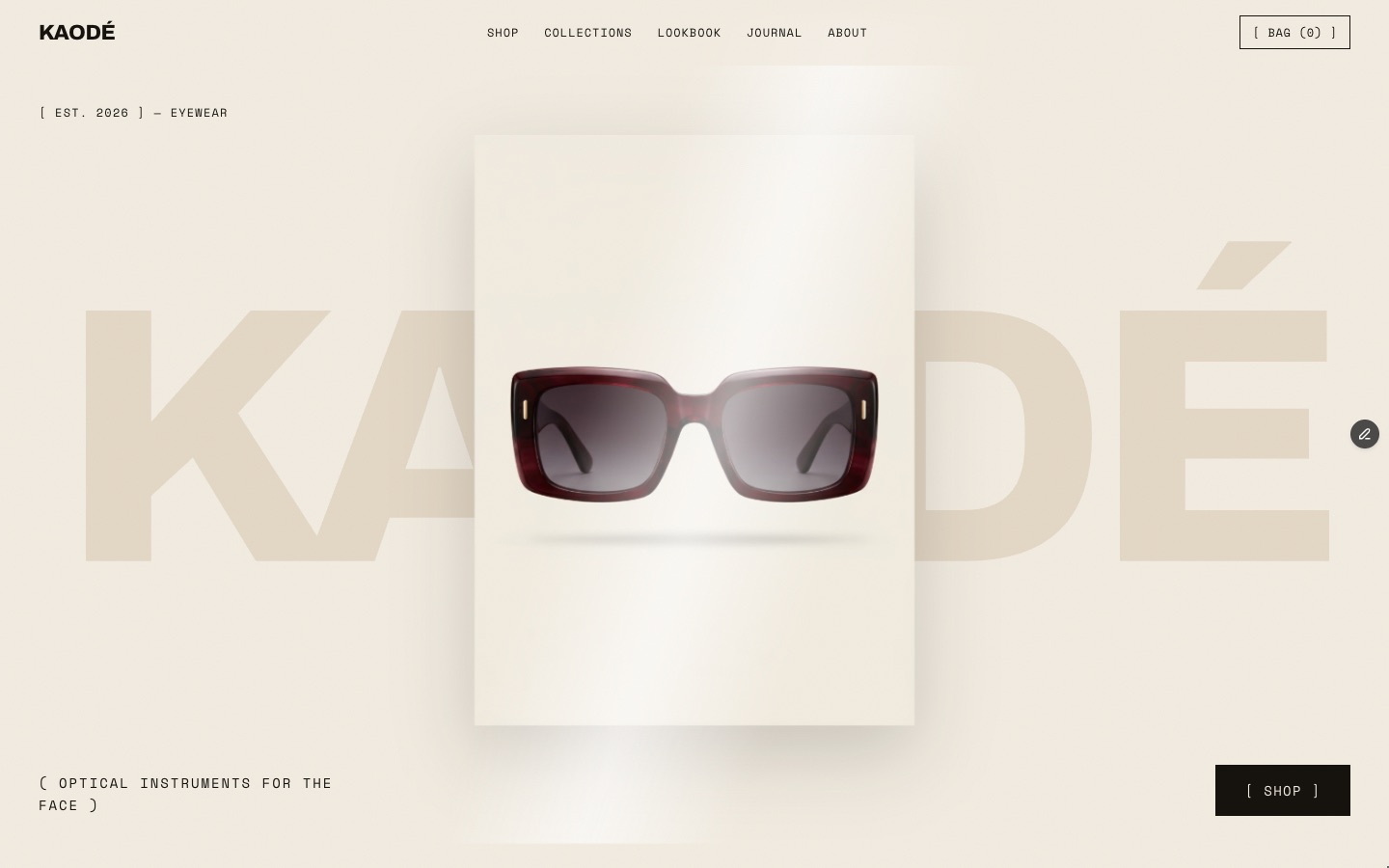 KAODÉ Eyewear — Ecommerce Framer template