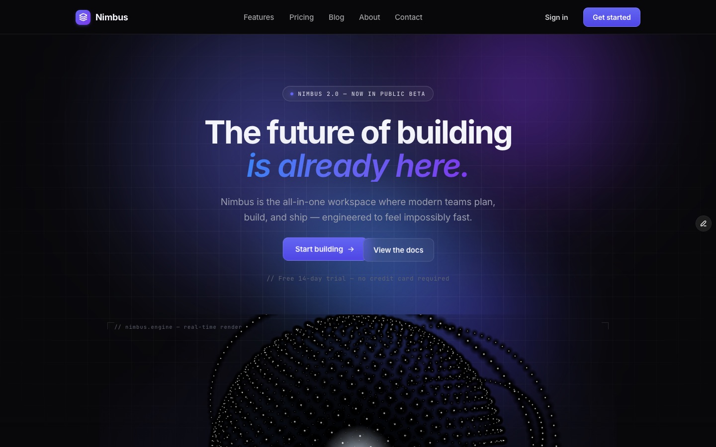 Nimbus Studio — SaaS Framer template