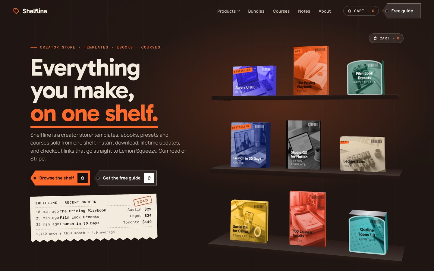 Shelfline — Creator Store Framer template
