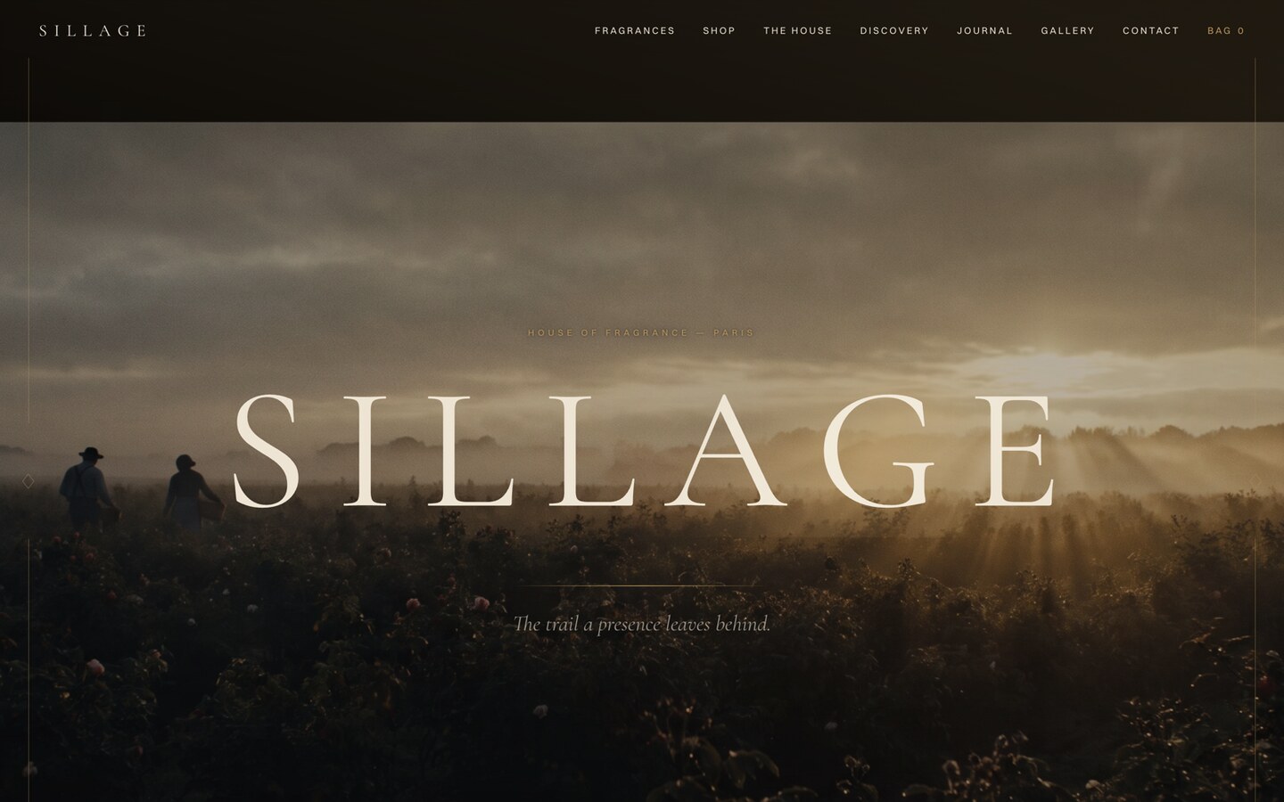 SILLAGE — Fragrance house & perfumery Framer template, home page on desktop