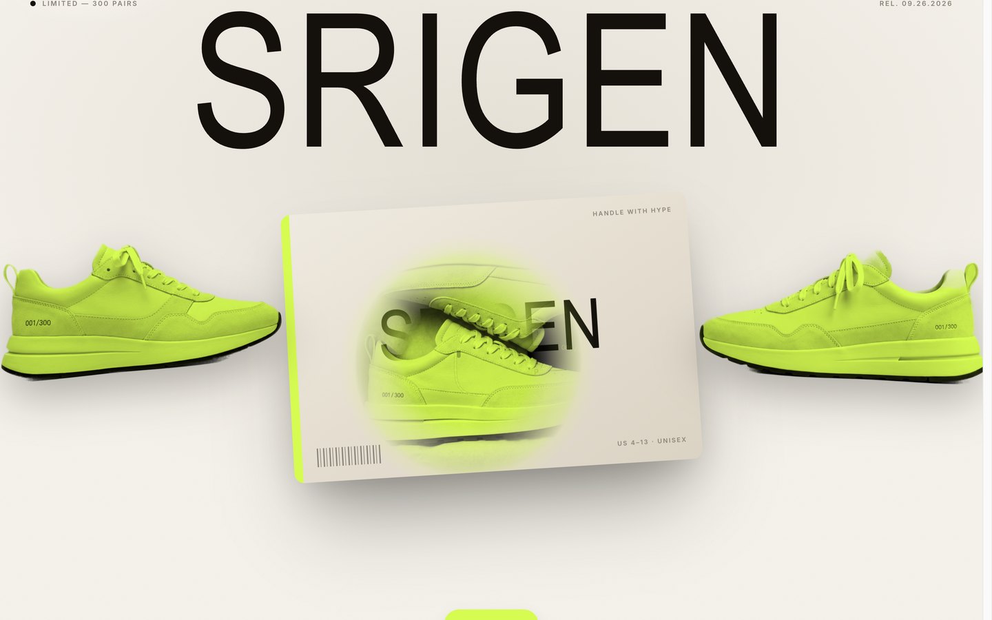 SRIGEN — Ecommerce Framer template