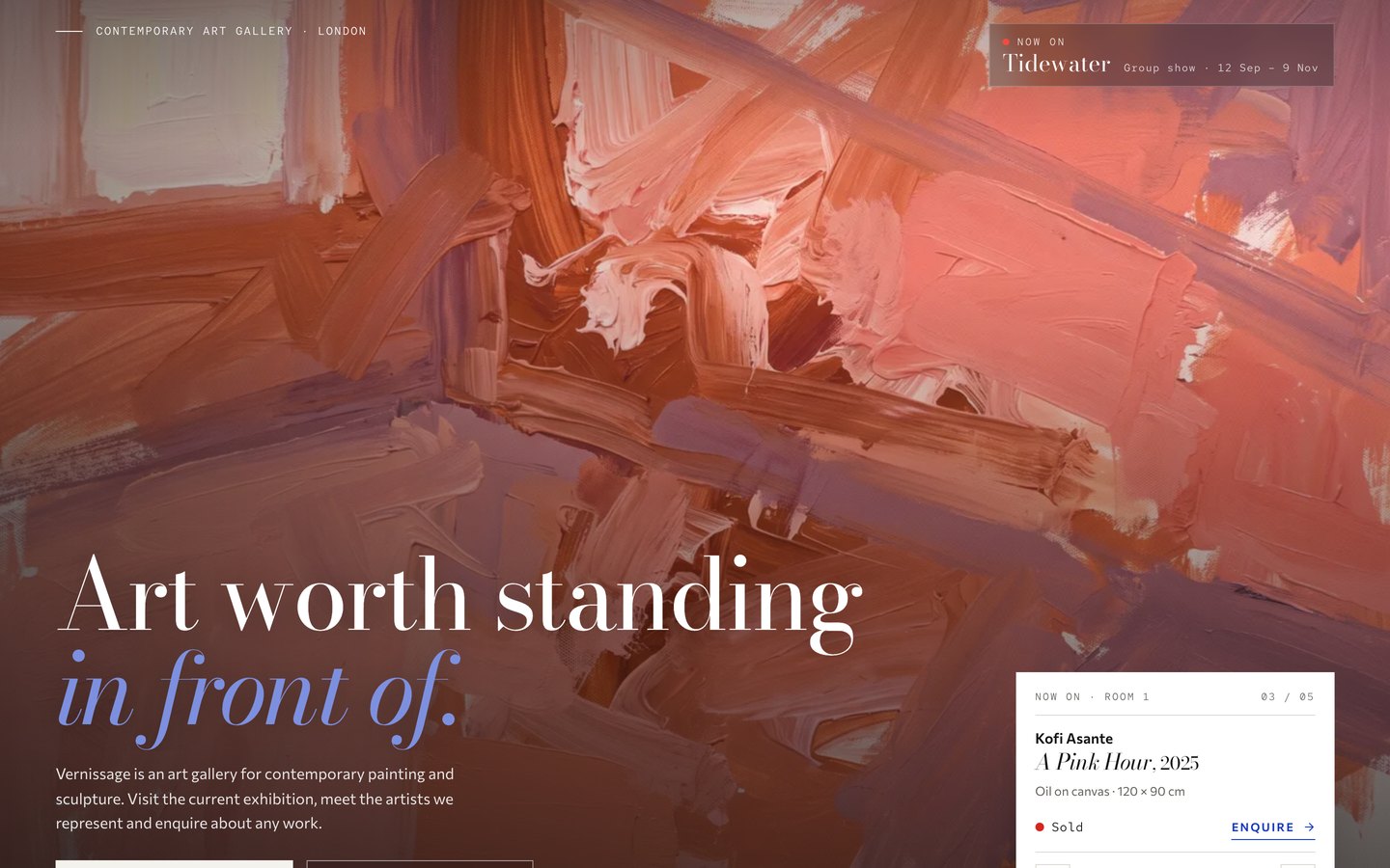Vernissage — Artist Gallery Framer template